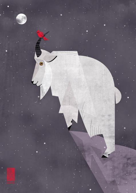 Canvas Land' End Goat Art