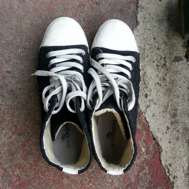 black eyelet platform high tops